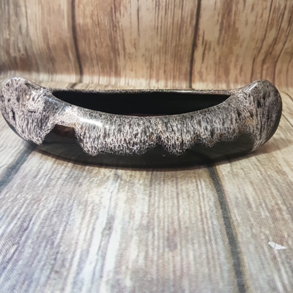 Canadian drip glaze pottery canoe - Picture 2 of 5